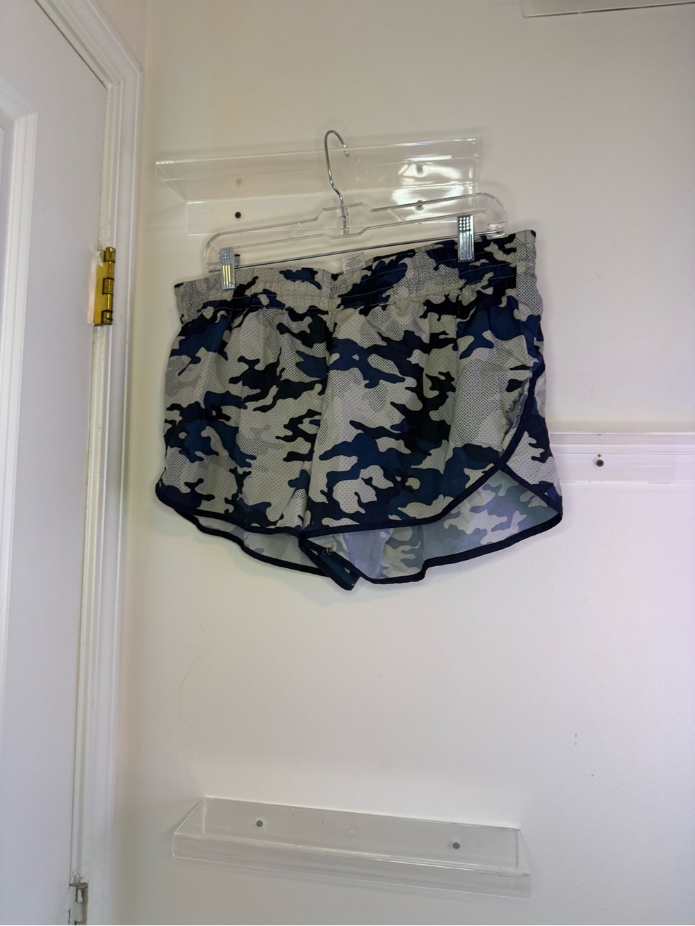 Athletic Works Women's Camo Athletic Shorts - Navy & Gray